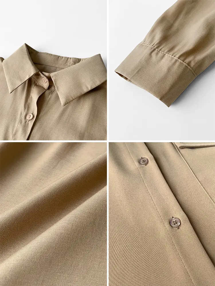 Women 2024 New Design Long Sleeve Shirt Beige — feature 28