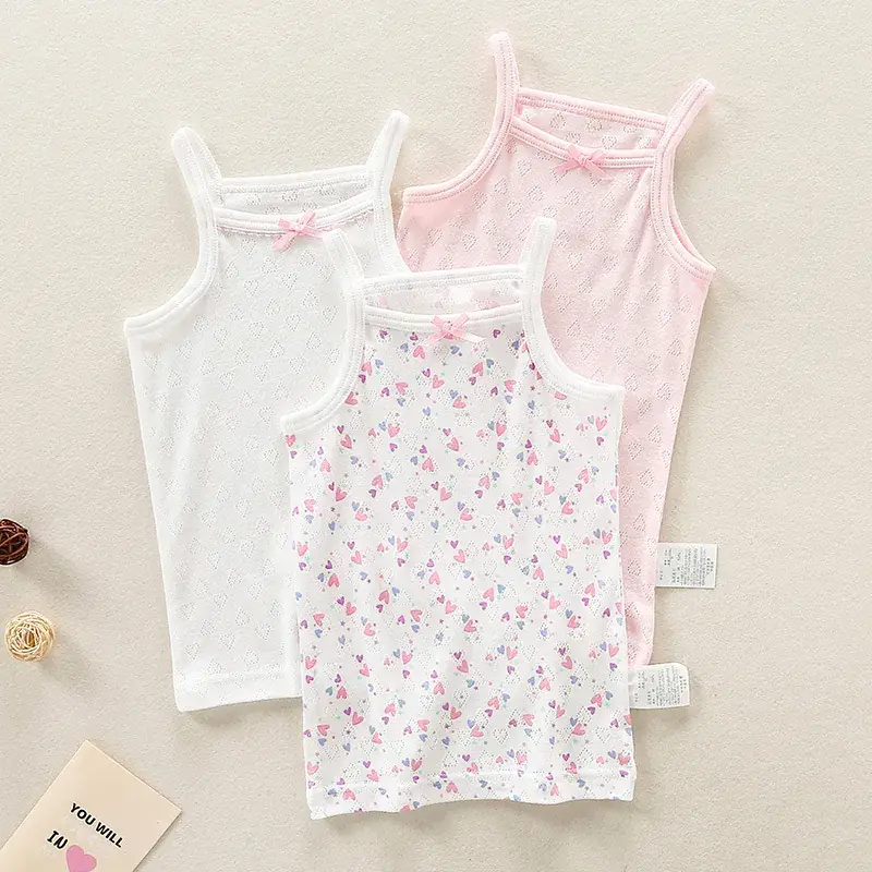 Summer Girls Cotton Sling Pajamas 3 Pcs Set