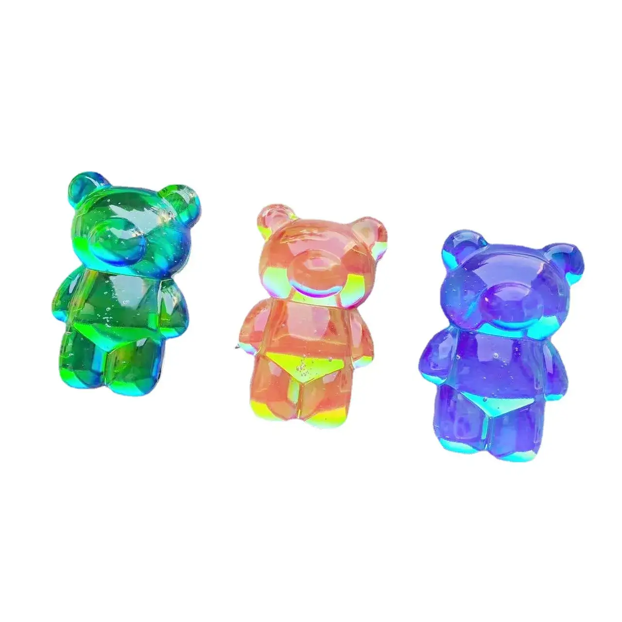 Transparent 3D Bear Phone Holder Green Blue - Image 10