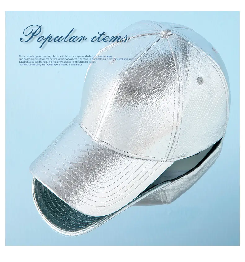 Silver Snake Pattern Baseball Cap for Men Women — feature 4