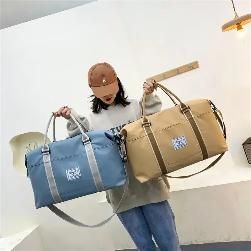 Light Blue Travel Bag for Women Men Shoulder Sports Yoga - Image 7