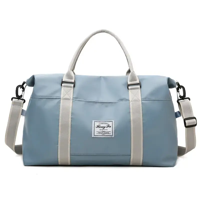 Light Blue Travel Bag for Women Men Shoulder Sports Yoga - Image 3