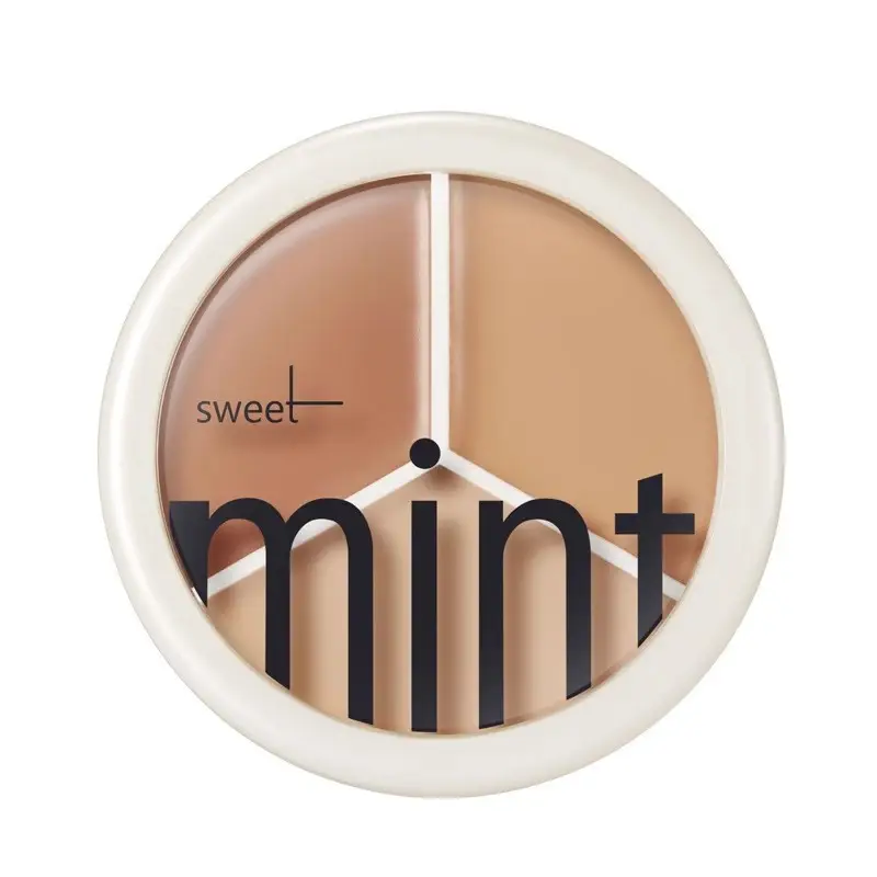 Sweet Mint 3-Color Concealer Foundation Cream Makeup Brush Set - Image 8