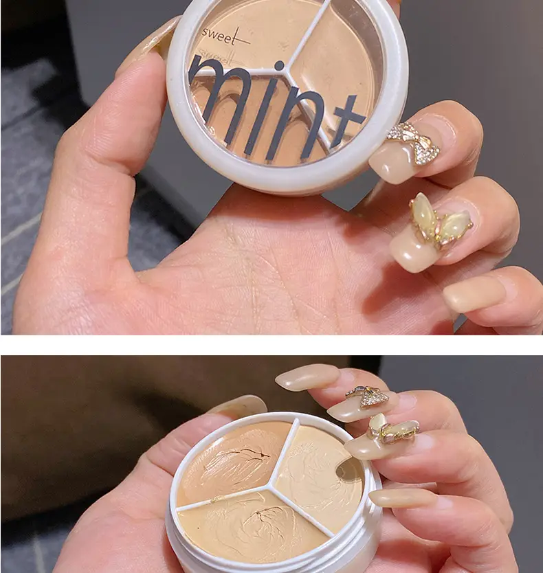 Sweet Mint 3-Color Concealer Foundation Cream Makeup Brush Set — feature 5