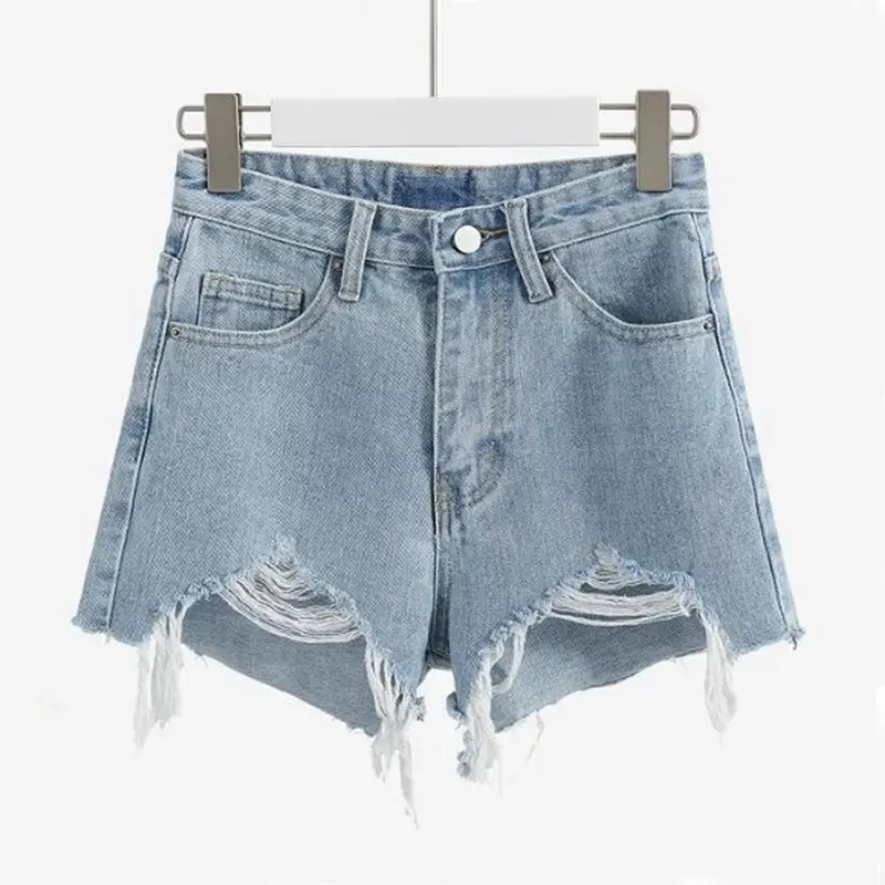 Black Ripped Denim Shorts Women Summer 2022 - Image 4