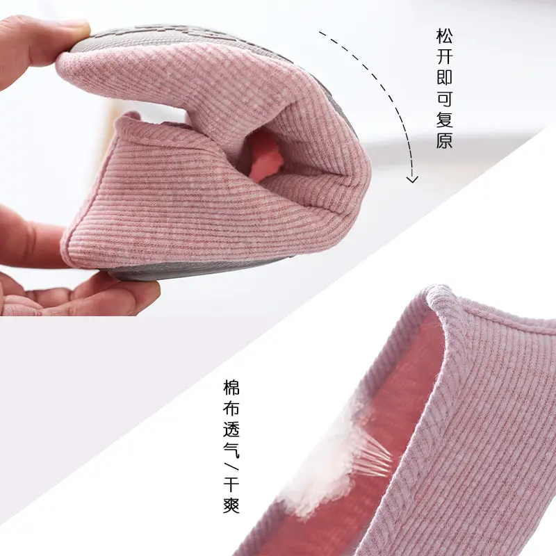 Confinement shoes summer thin breathable heel home shoes soft bottom cotton slippers women's indoor Spring and Autumn thick bottom slippers non-slip