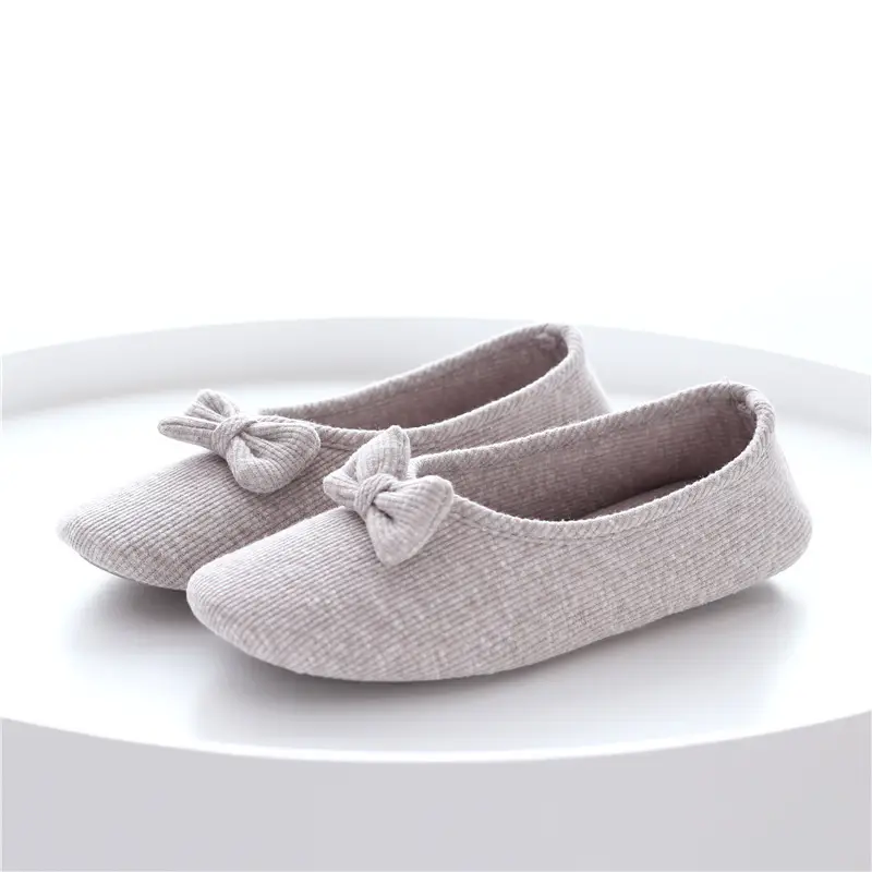 Confinement shoes summer thin breathable heel home shoes soft bottom cotton slippers women's indoor Spring and Autumn thick bottom slippers non-slip