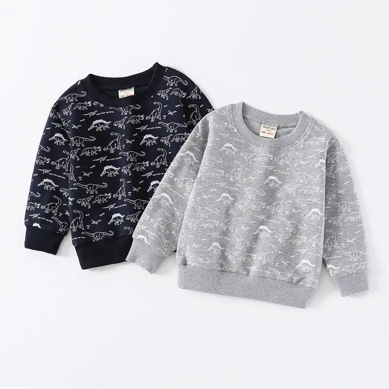 Kids Cartoon Print Sweatshirt Navy Blue 2024 - Image 4