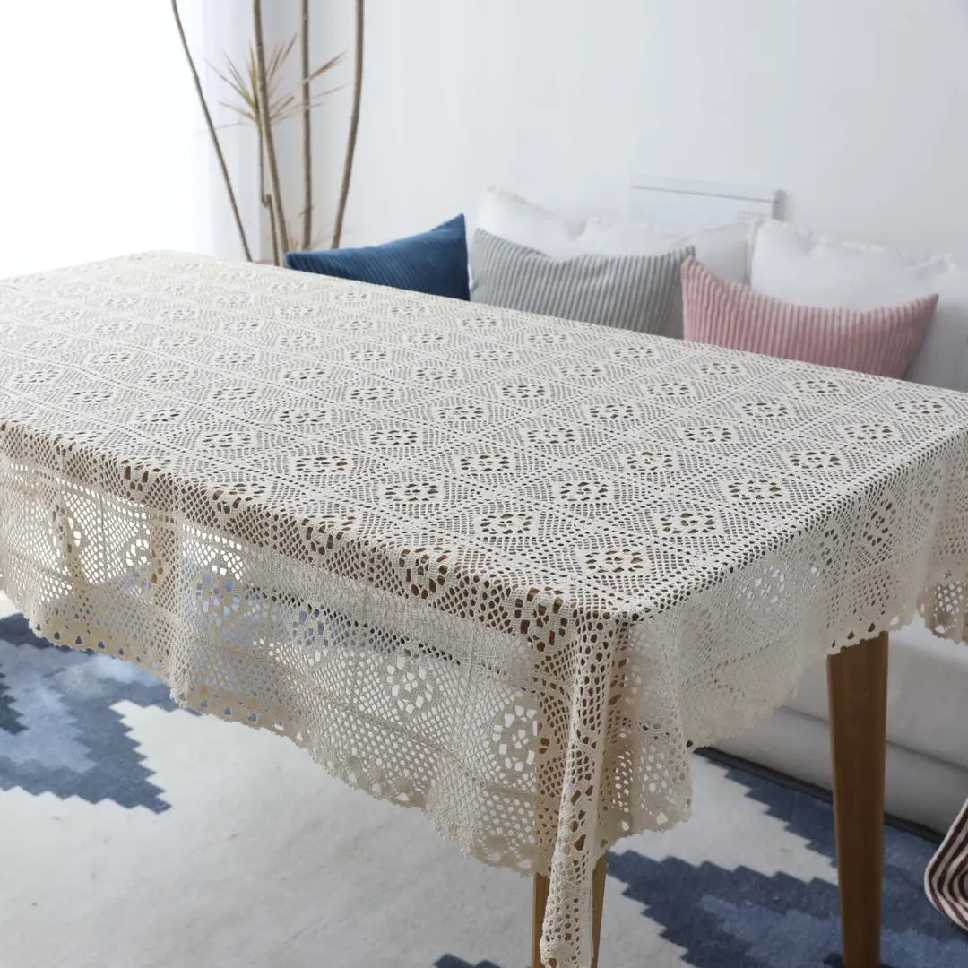 Pastoral crochet cover towel tablecloth woven tablecloth hollow tablecloth tablecloth piano towel shooting props