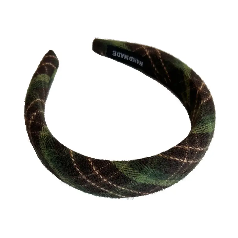 Retro Plaid Sponge Hairband for Women Autumn Winter - Image 8