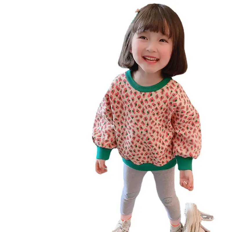 Girls Leopard Print Sweatshirt 2025 Spring Base Top - Image 6