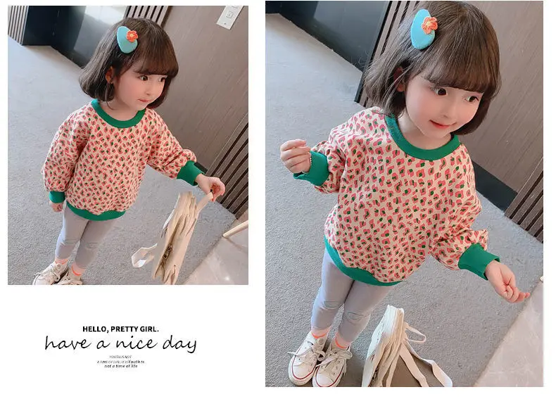 Girls Leopard Print Sweatshirt 2025 Spring Base Top — feature 11