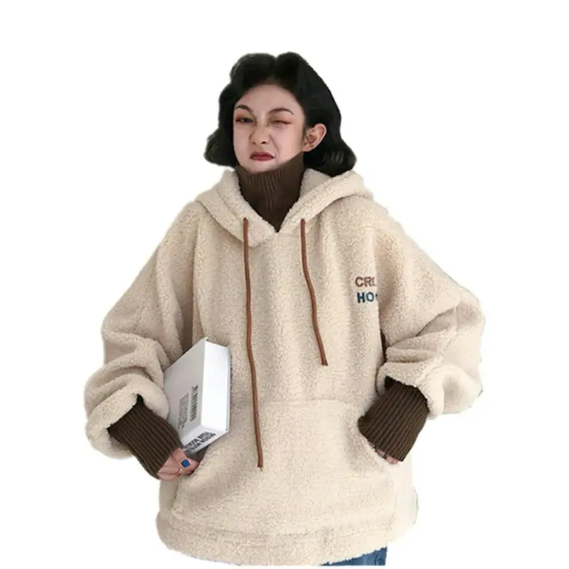 Winter Hooded Velvet Wool Pullover Women's Fashion — feature 12