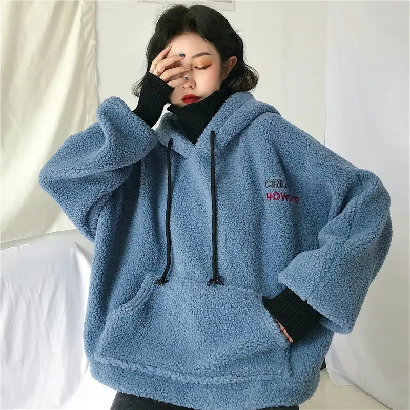 Winter Hooded Velvet Wool Pullover Women's Fashion — feature 14