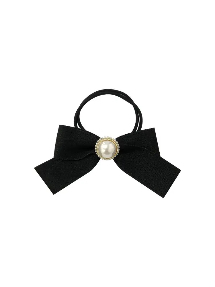 2021 Korean Bow Hair Ring Pearl Leather Band for Women - Image 5
