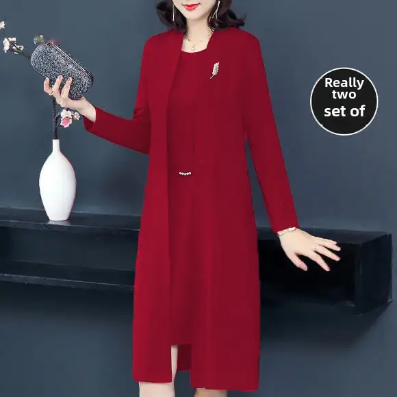 Women Tracer Coat Suit Red 40yo Elegant New Style - Image 5