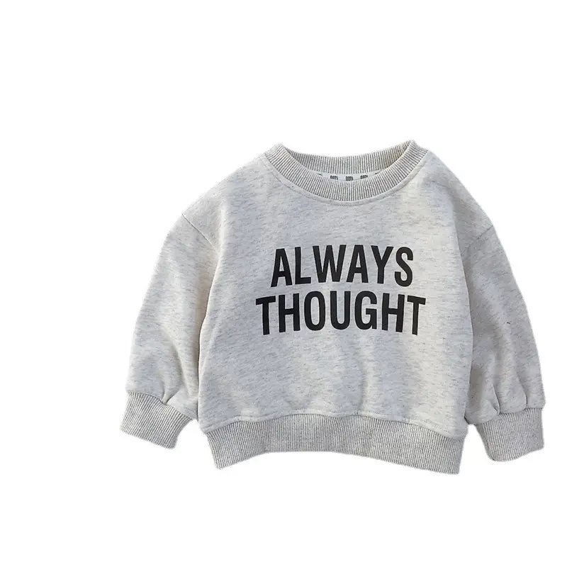 Korean Style Kids Red Grey Letter Sweatshirt Set