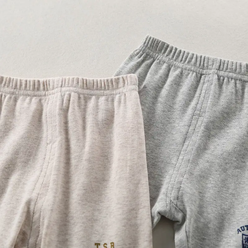 2-Piece Boys Summer Cotton Shorts Set Gray & White - Image 3
