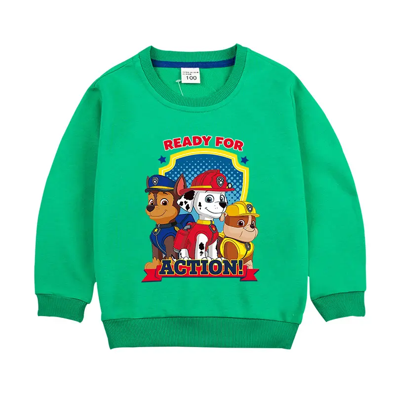 Wangwang Paw Patrol Green Cotton Pullover for Kids - Image 3