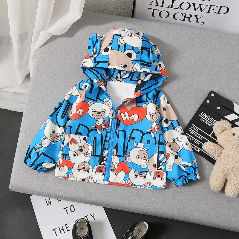 Children's Cartoon Hooded Jacket Yellow Spring Autumn 2025 - Image 2