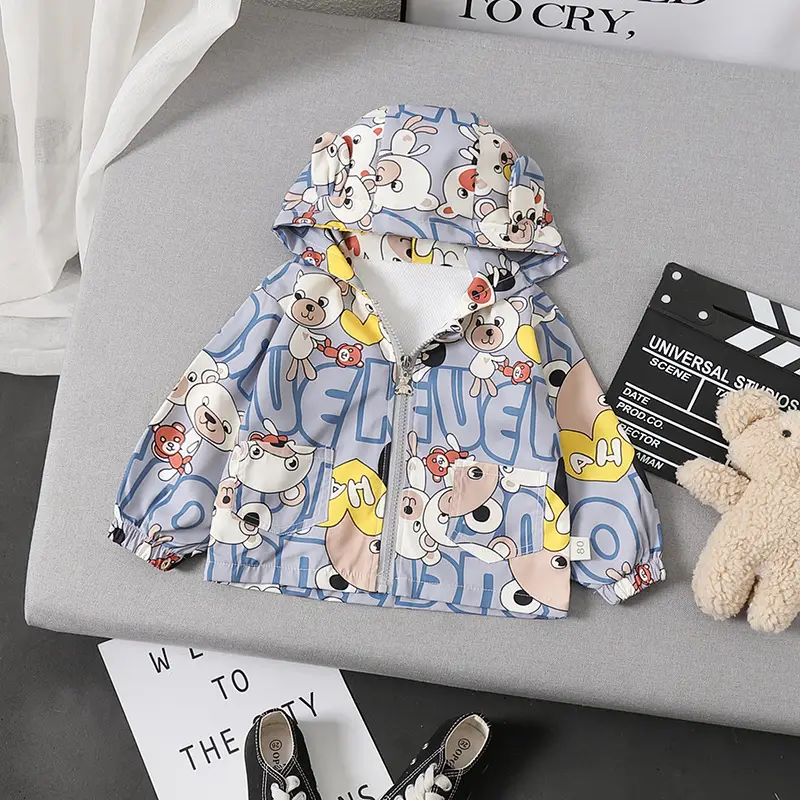 Children's Cartoon Hooded Jacket Yellow Spring Autumn 2025 - Image 3