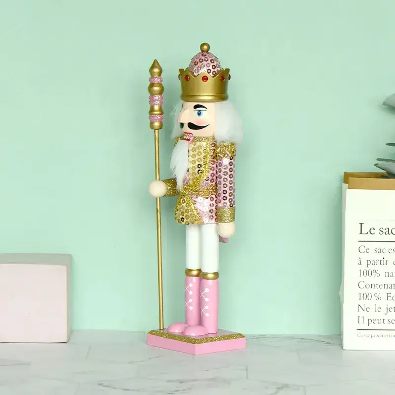 Pink King Nutcracker Christmas Decor 30cm - Image 3