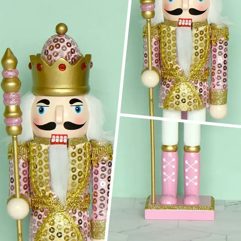 Pink King Nutcracker Christmas Decor 30cm - Image 4