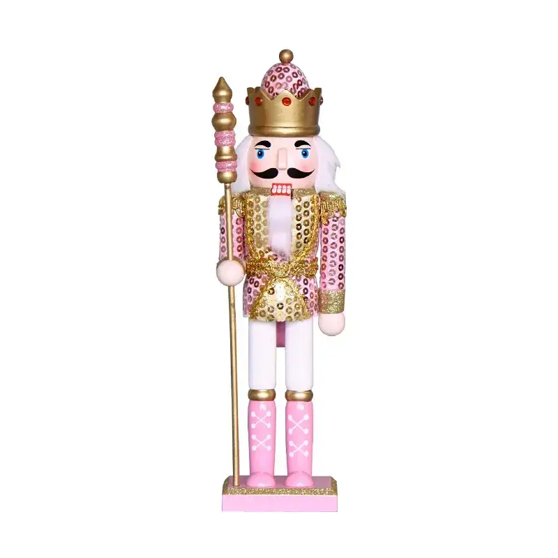 Pink King Nutcracker Christmas Decor 30cm - Image 5