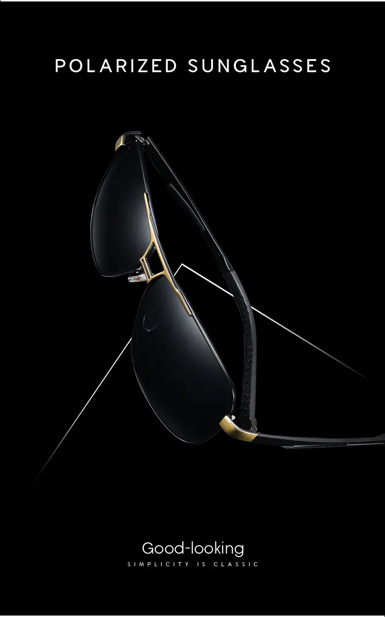 Men Polarized UV400 Sunglasses Black — feature 3