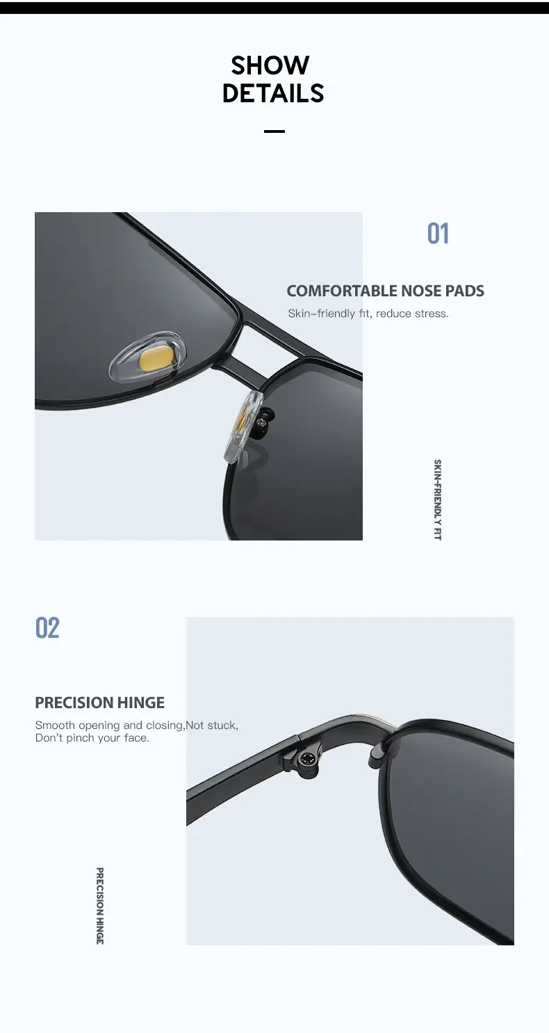 Men Polarized UV400 Sunglasses Black — feature 6