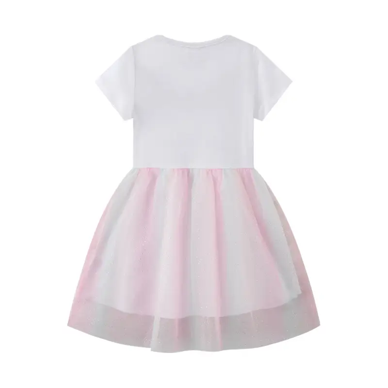 2024 Kids Cotton Printed Skirt Dress White - Image 6