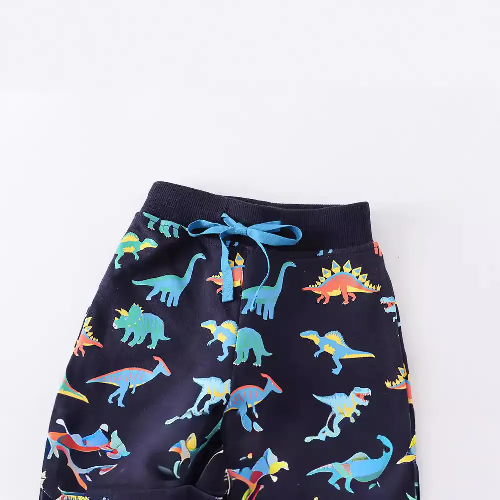 Children's Cotton Long Trousers with Dinosaur Print - Image 3
