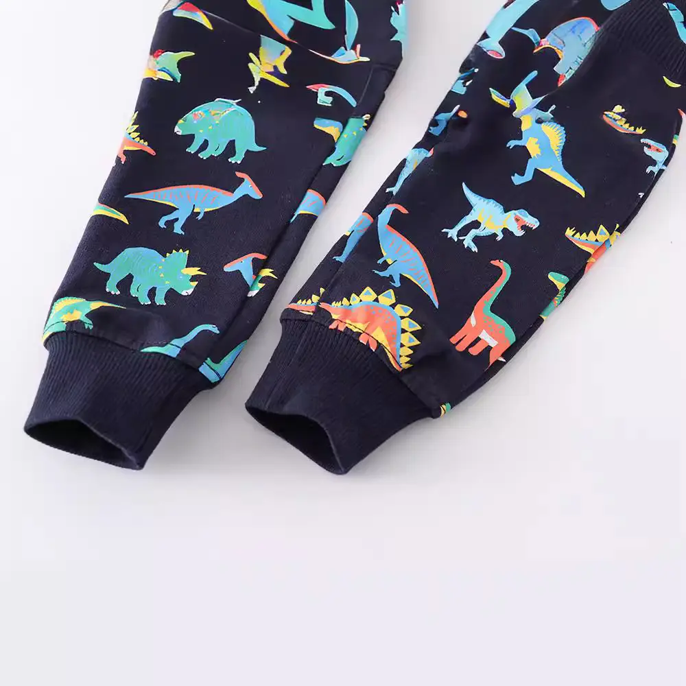 Children's Cotton Long Trousers with Dinosaur Print - Image 4