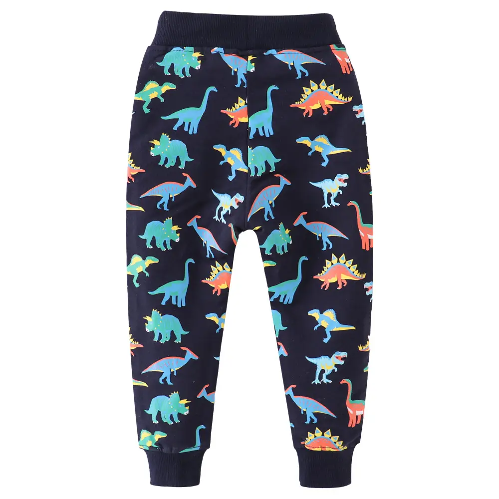 Children's Cotton Long Trousers with Dinosaur Print - Image 5