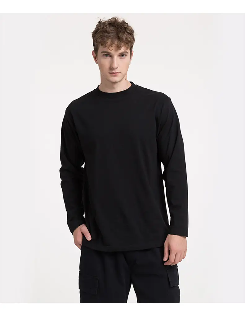Men's 210g Cotton Crewneck T-Shirt Solid Blue - Image 2