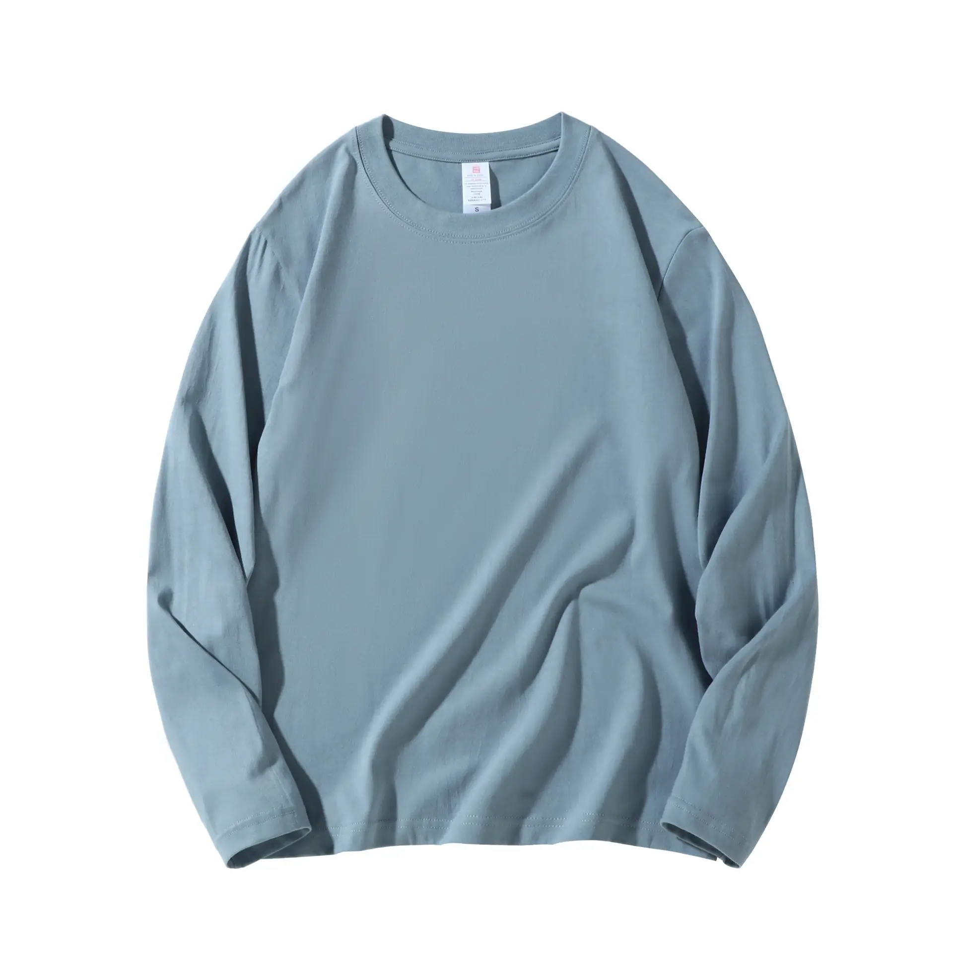 Men's 210g Cotton Crewneck T-Shirt Solid Blue - Image 22