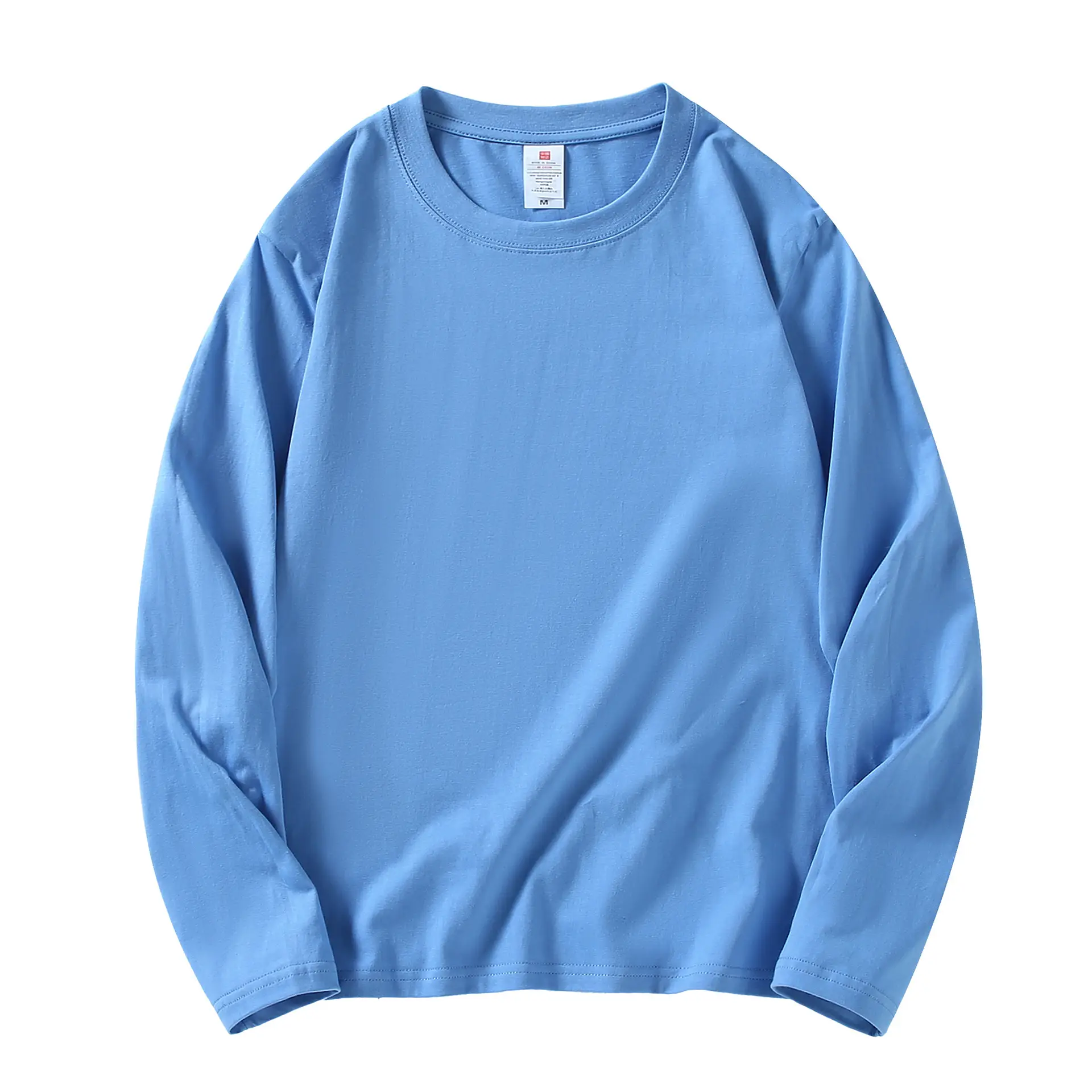 Men's 210g Cotton Crewneck T-Shirt Solid Blue - Image 27
