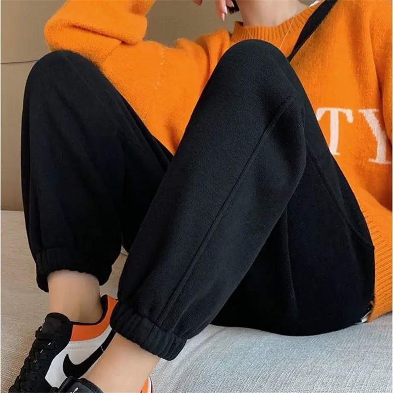 Fleece Lined Women's Sweatpants 2025 Winter New Ins - Image 4