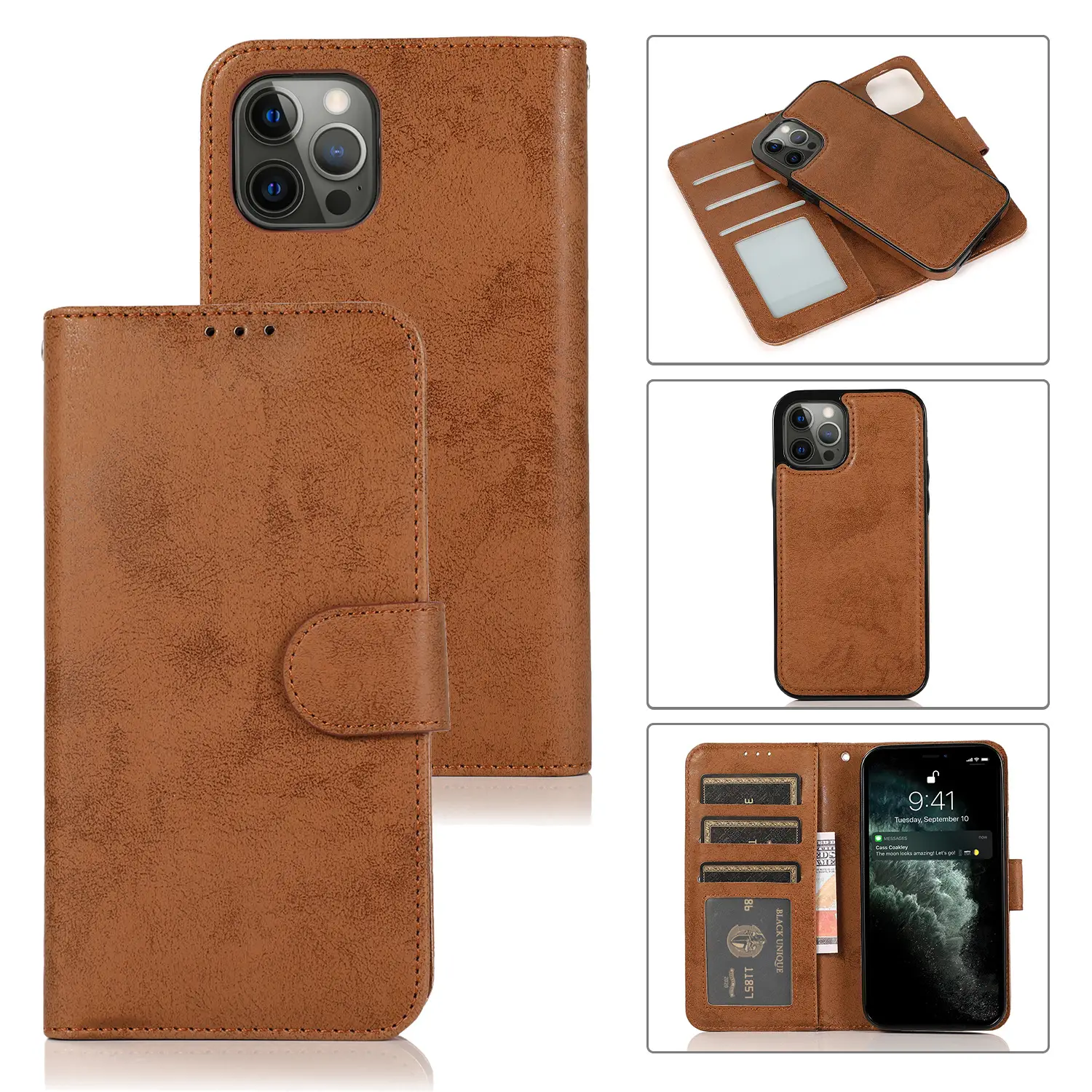 Pink Leather 2-In-1 Mobile Phone Case for iPhone 14 - Image 7