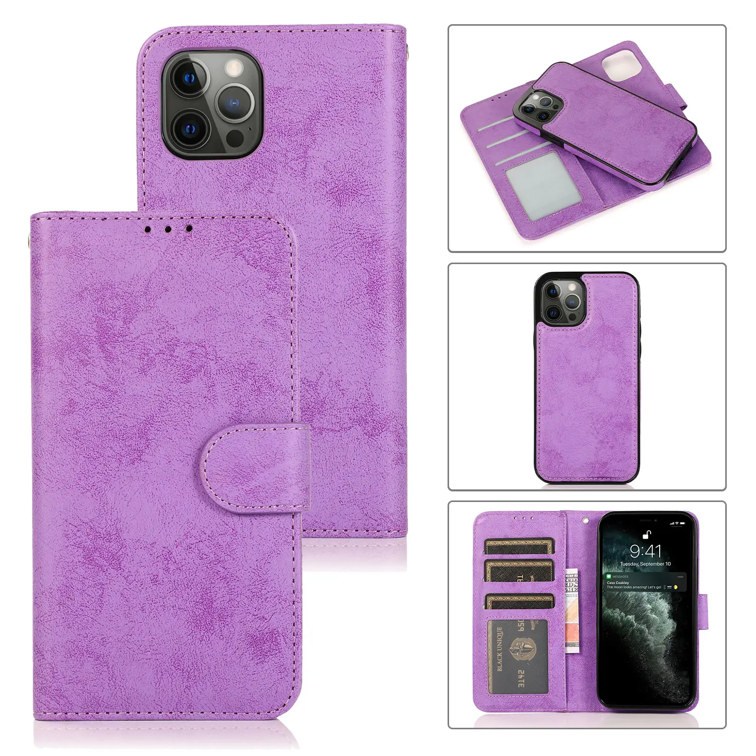 Pink Leather 2-In-1 Mobile Phone Case for iPhone 14 - Image 9