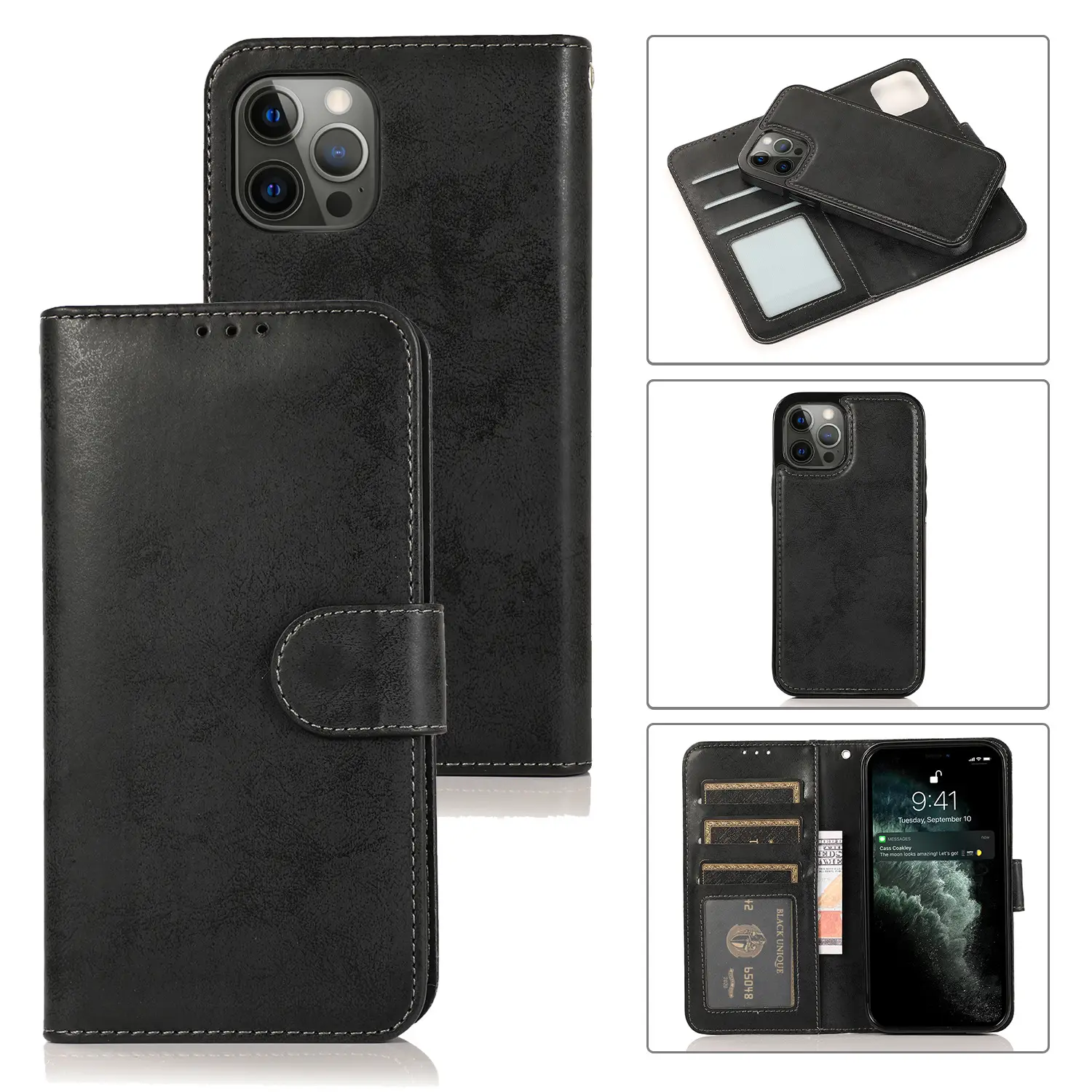 Pink Leather 2-In-1 Mobile Phone Case for iPhone 14 - Image 11