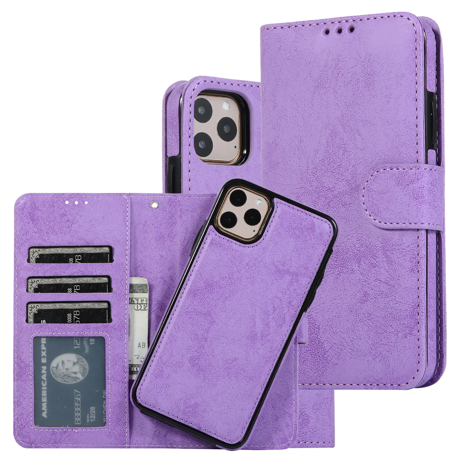 Pink Leather 2-In-1 Mobile Phone Case for iPhone 14 - Image 3