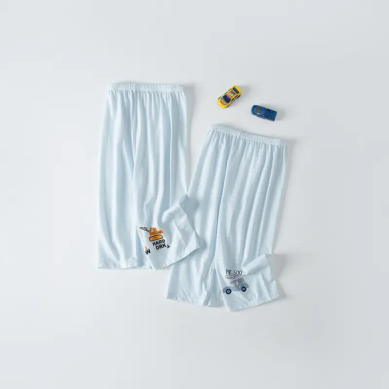 Children's White Bamboo Cotton Capri Pants 2-Pack - Image 7