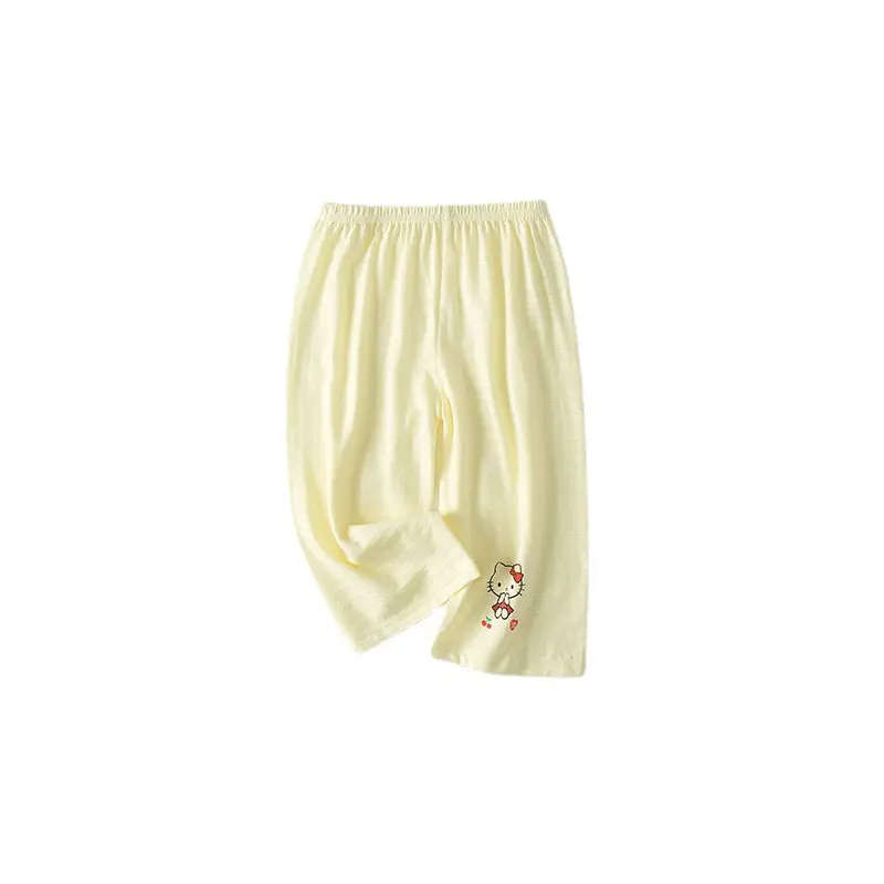 Children's White Bamboo Cotton Capri Pants 2-Pack - Image 9
