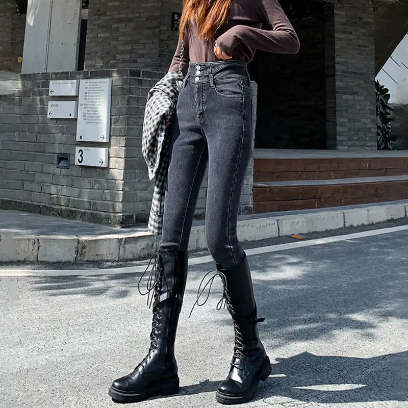 Women Stretch Tight Leggings Slim Fit Pencil Pants Winter 2021 - Image 5