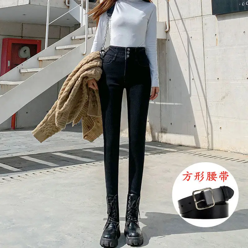 Women Stretch Tight Leggings Slim Fit Pencil Pants Winter 2021 - Image 3