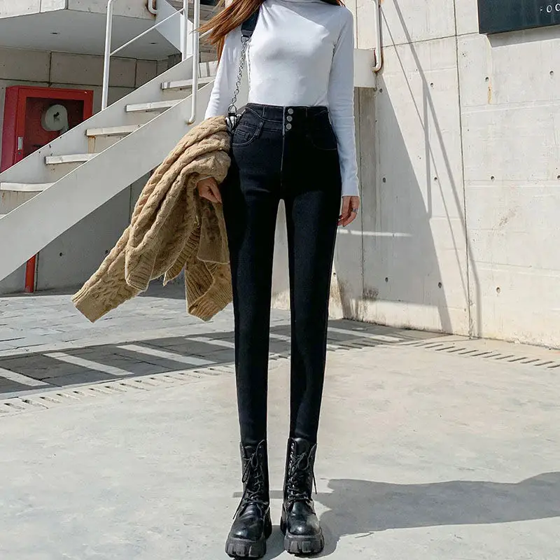 Women Stretch Tight Leggings Slim Fit Pencil Pants Winter 2021 - Image 7