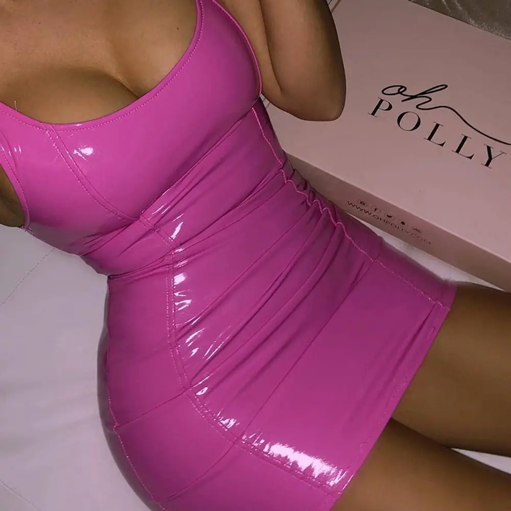 Women's Pink Zipper Hip Skirt Sleeveless Summer - Image 4
