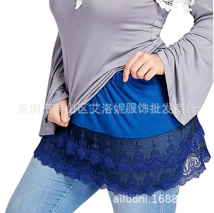 Black Lace Skirt Large Women Spring Summer Wear - Image 5