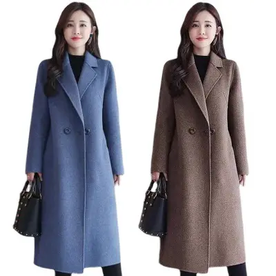 2024 Woolen Coat Women Black Mid-Length Large - Image 10